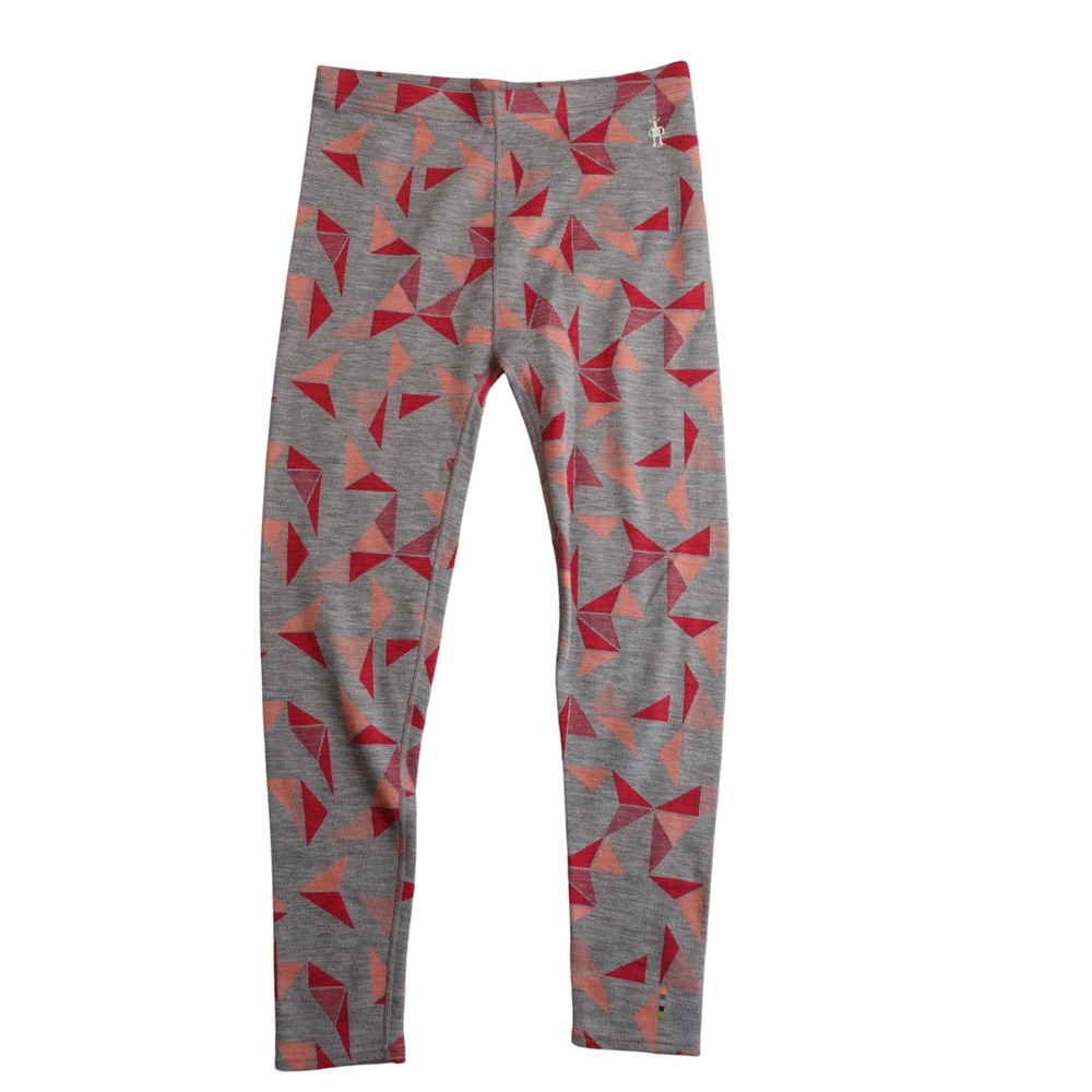Smartwool Kids Thermal Merino 250 Base‎ Layer Leggings XL Gray Red Pinwheel